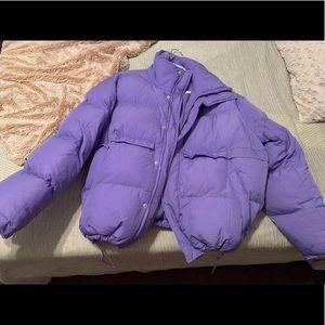 Oversized purple puffer.